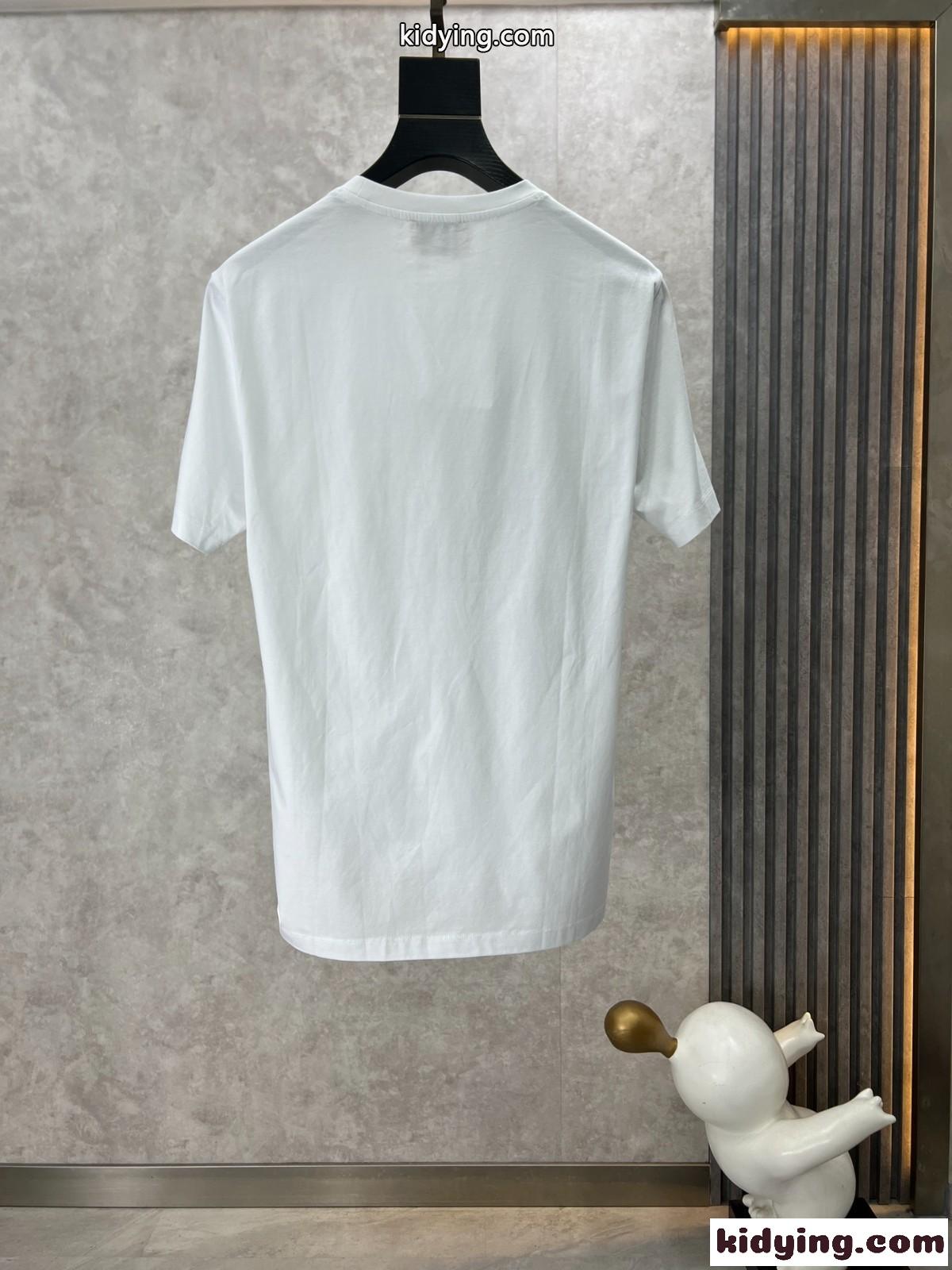 上品 カジュアル クルーネック 半袖Tシャツ エルメス Tシャツ コピー ホワイト-0