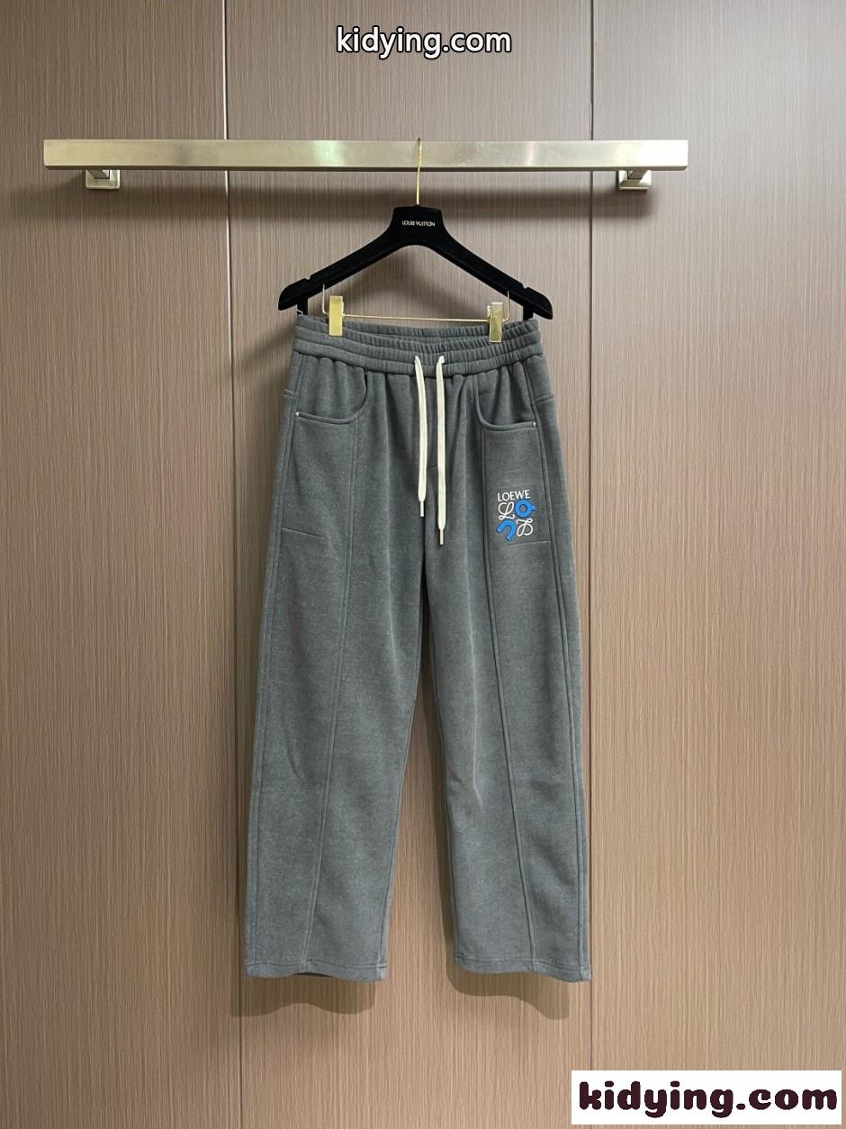 カジュアル スウェットパンツ ロエベ パンツ 偽物 ロングパンツ グレー-0