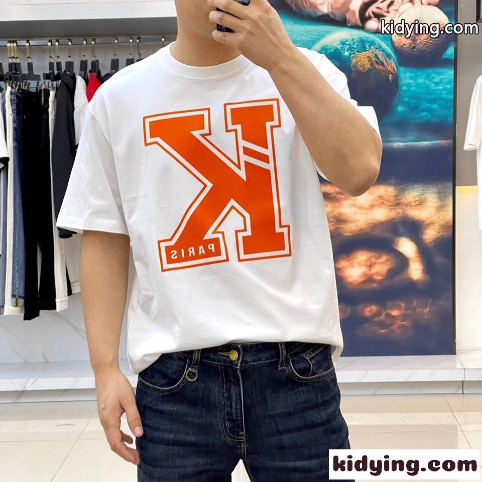 シンプル ロゴ クルーネック VARSITY 半袖Tシャツ ケンゾー Tシャツ コピー ユニセックス-1