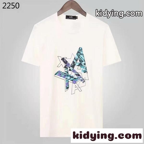 カジュアル 春夏 定番 プリント アルマーニ tシャツ コピー 着心地いい 半袖 トップス-2