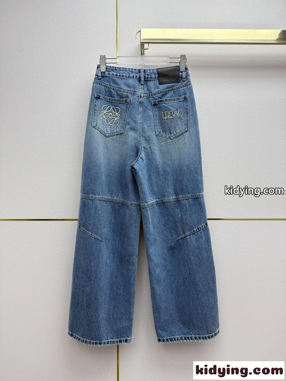 お洒落 合わせやすい ワイドデニムパンツ ロエベ ジーンズ コピー ロングパンツ-3