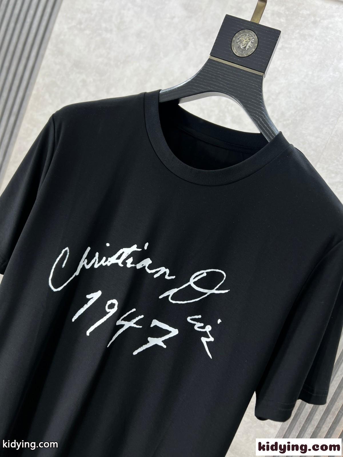 定番 カジュアル クリスチャン・ディオール 半袖Tシャツ コピー クルーネック ブラック-3