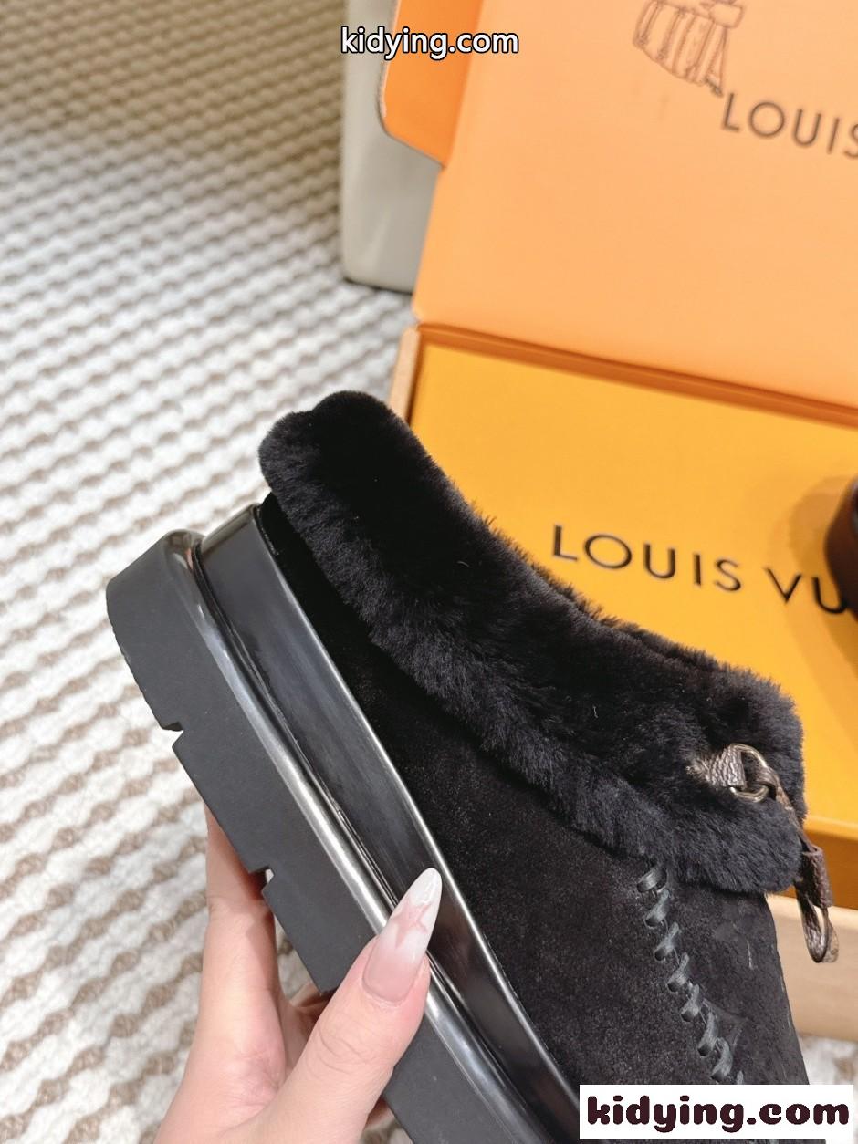 秋冬 大人気 LV SKI コルティナ ミュール ルイ・ヴィトン スーパーコピー ブラック-1
