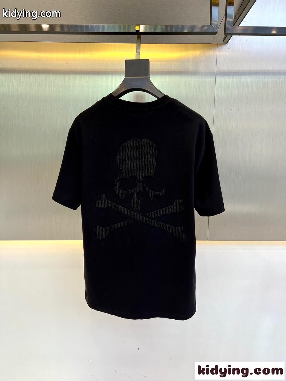 ユニセックス ロゴ クルーネック マスターマインド・ジャパン Tシャツ コピー ブラック-3