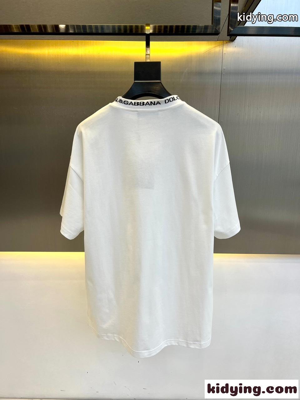 カジュアル ゆったり ロゴ入り ドルチェ&ガッバーナ Tシャツ コピー 半袖Tシャツ ホワイト-3