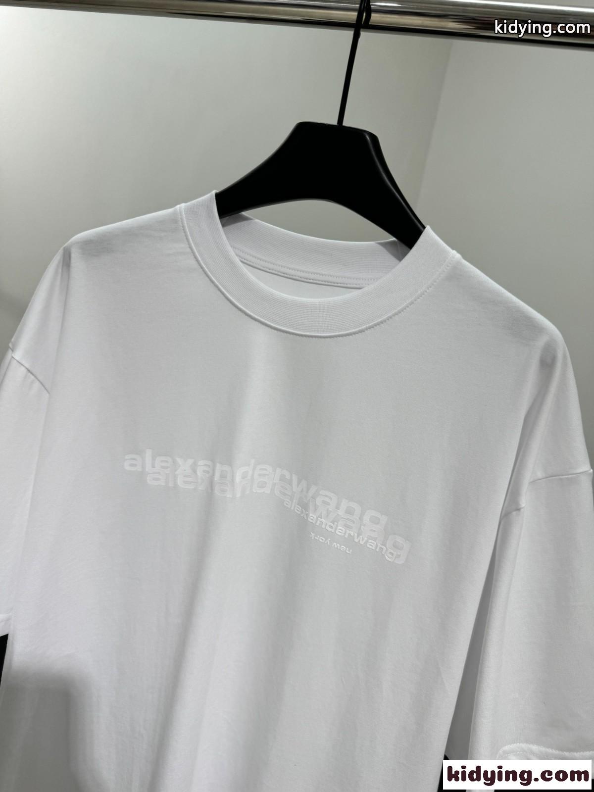 オーバーサイズ 半袖Tシャツ アレキサンダーワング Tシャツ コピー コットン ホワイト-2