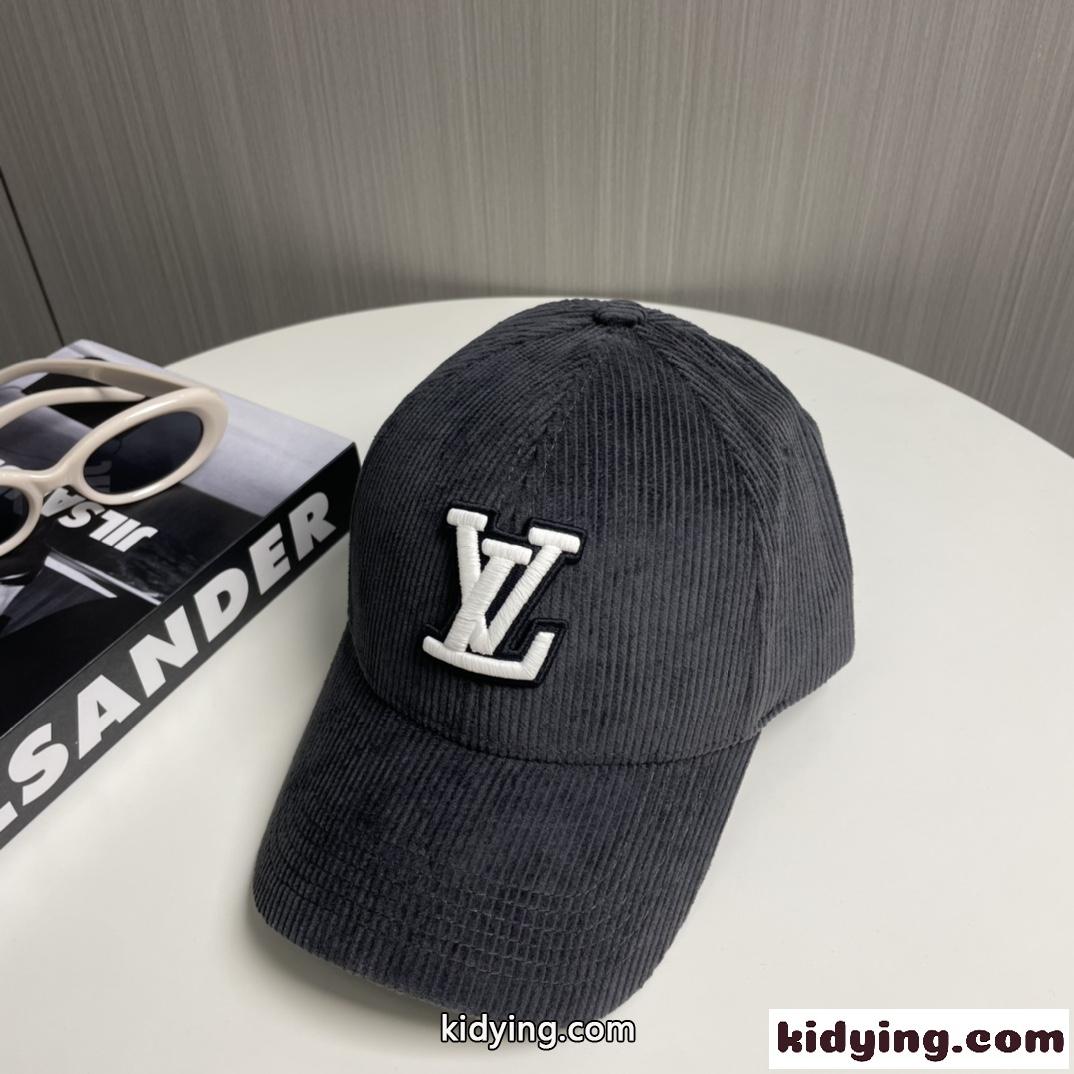 キャップ･LV シグネチャー コーデュロイ ルイヴィトン 帽子 コピー ダークグレー-4