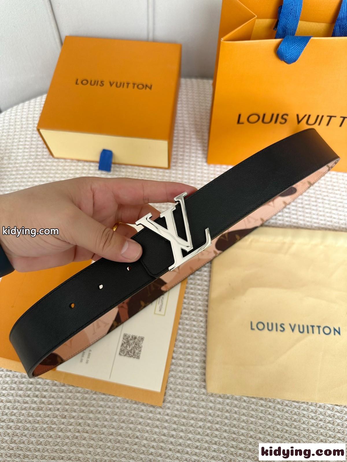 おしゃれ ルイ・ヴィトン ベルト 偽物 LV イニシャル 40MM リバーシブル-4