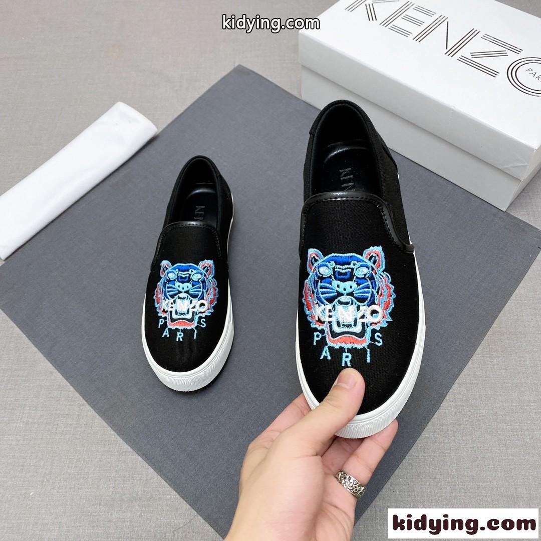 カジュアル タイガー 刺繍 メンズ スリッポン ケンゾー ローファー コピー 履きやすい ラウンドトゥ-2