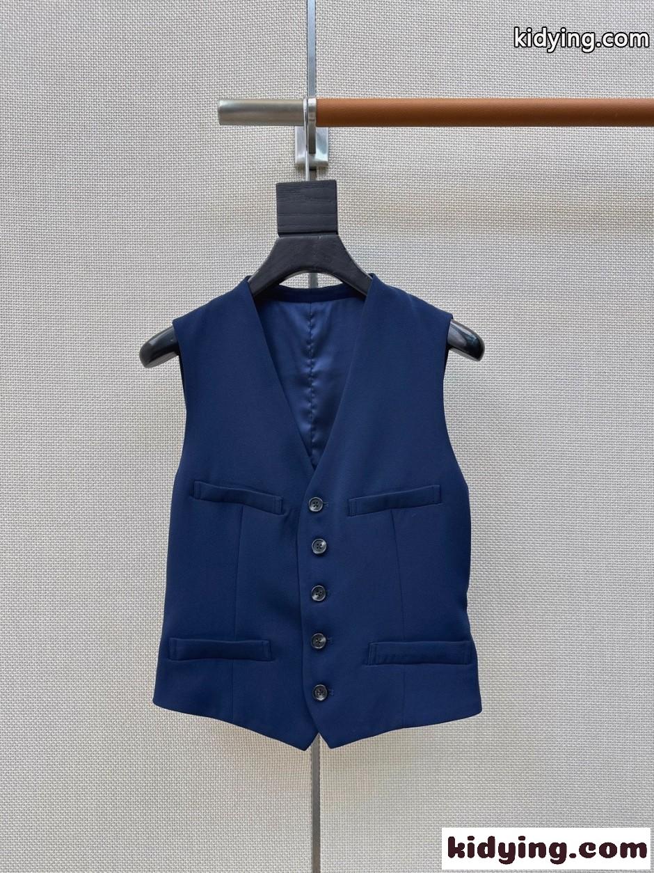 上品 洗練された Vネックジレスーツ ラルフローレン ジャケット 偽物 ネイビー-2