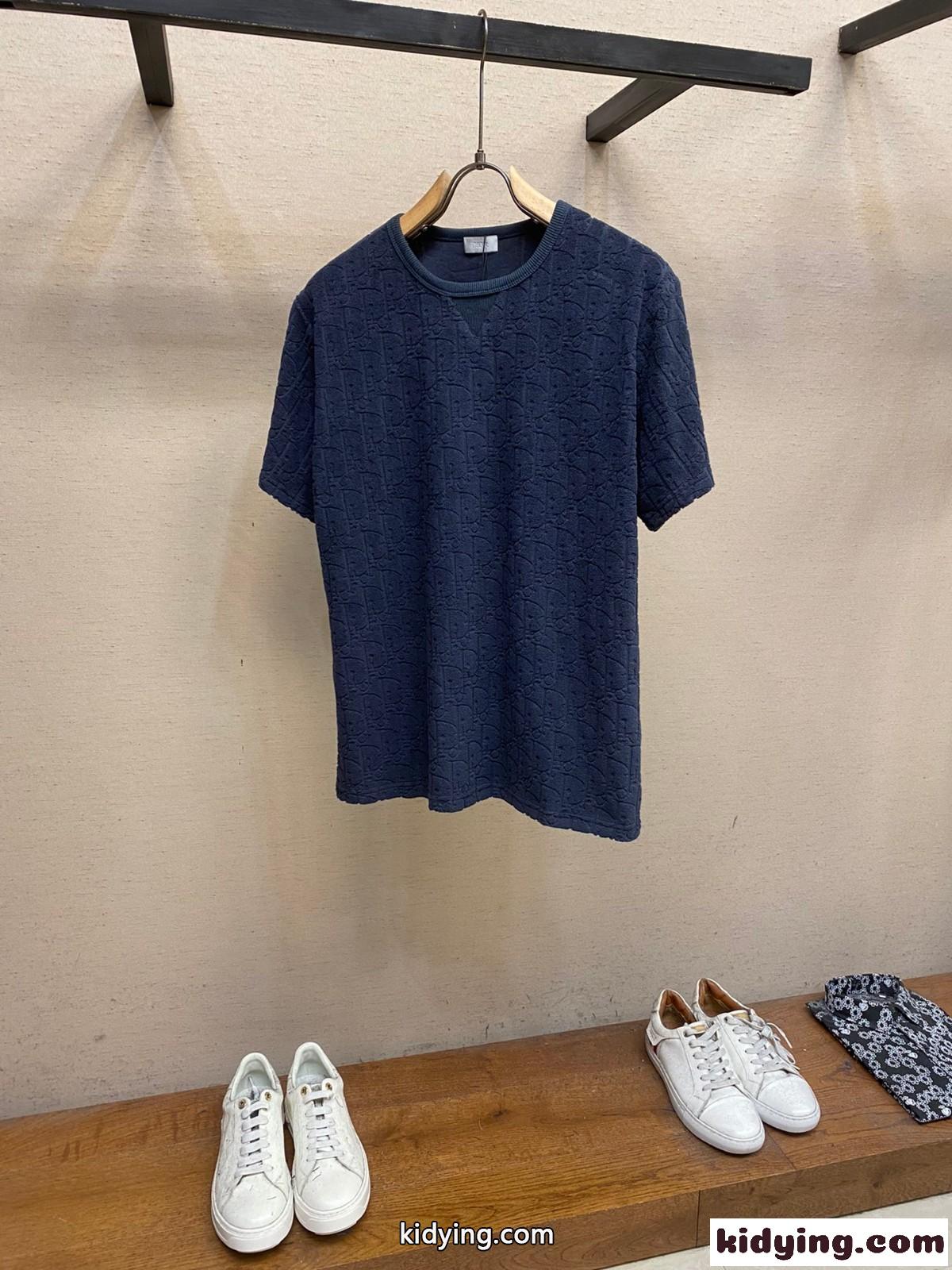 人気 ロゴ ディオール オブリーク Tシャツ クリスチャン・ディオール 半袖Tシャツ コピー ネイビー-0