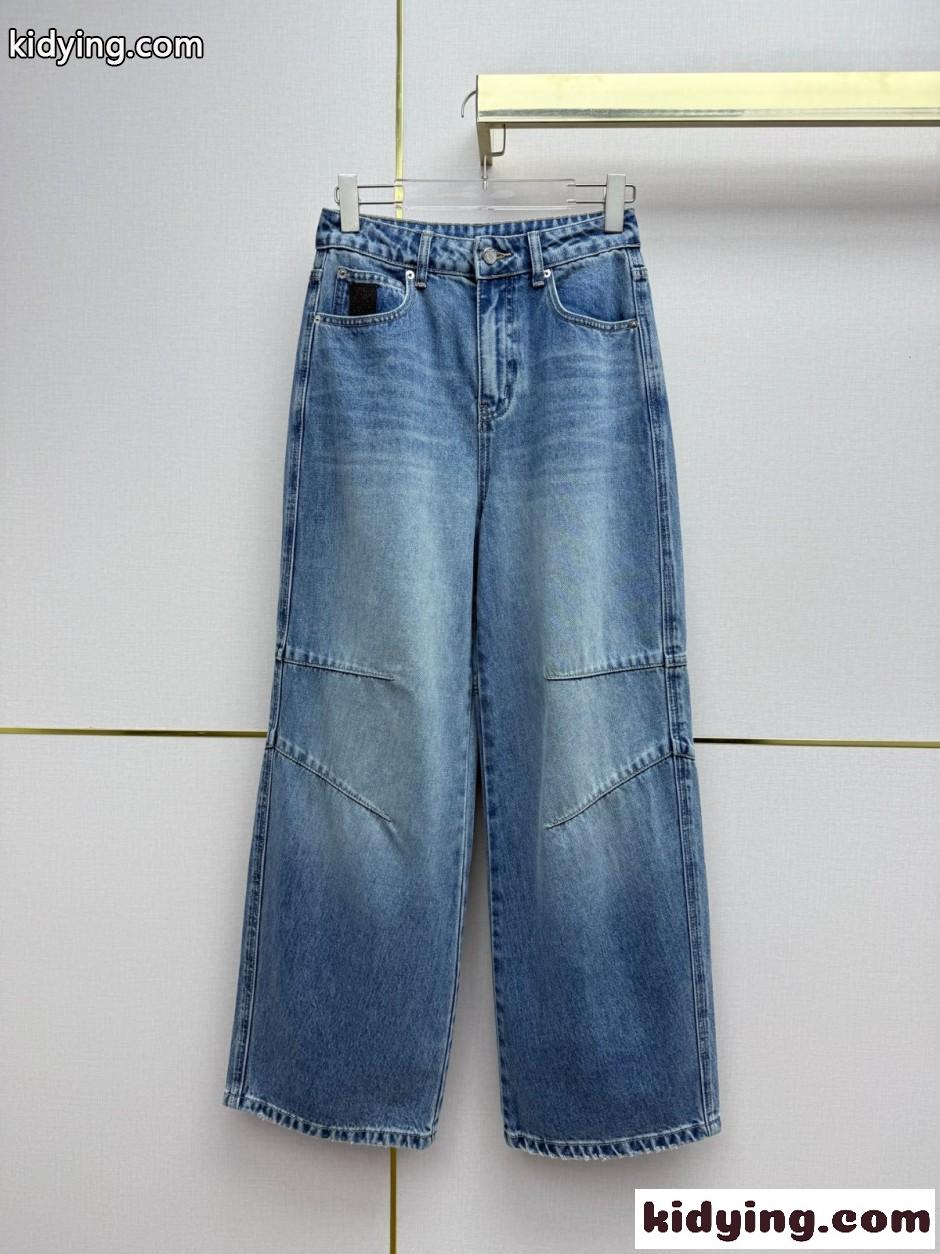 お洒落 合わせやすい ワイドデニムパンツ ロエベ ジーンズ コピー ロングパンツ-0