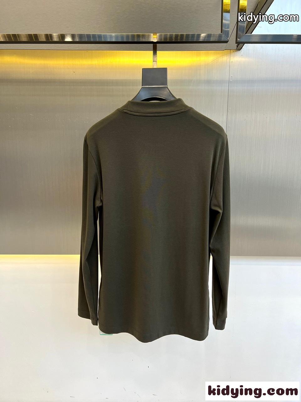 シンプル 上品 ロゴ入り 長袖Tシャツ バーバリー 長袖Tシャツ 偽物 グリーン-4
