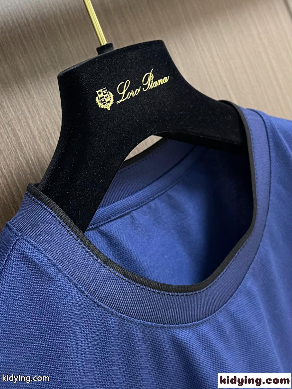 シンプル サドルステッチTシャツ エルメス Tシャツ コピー コットン ブルー-1