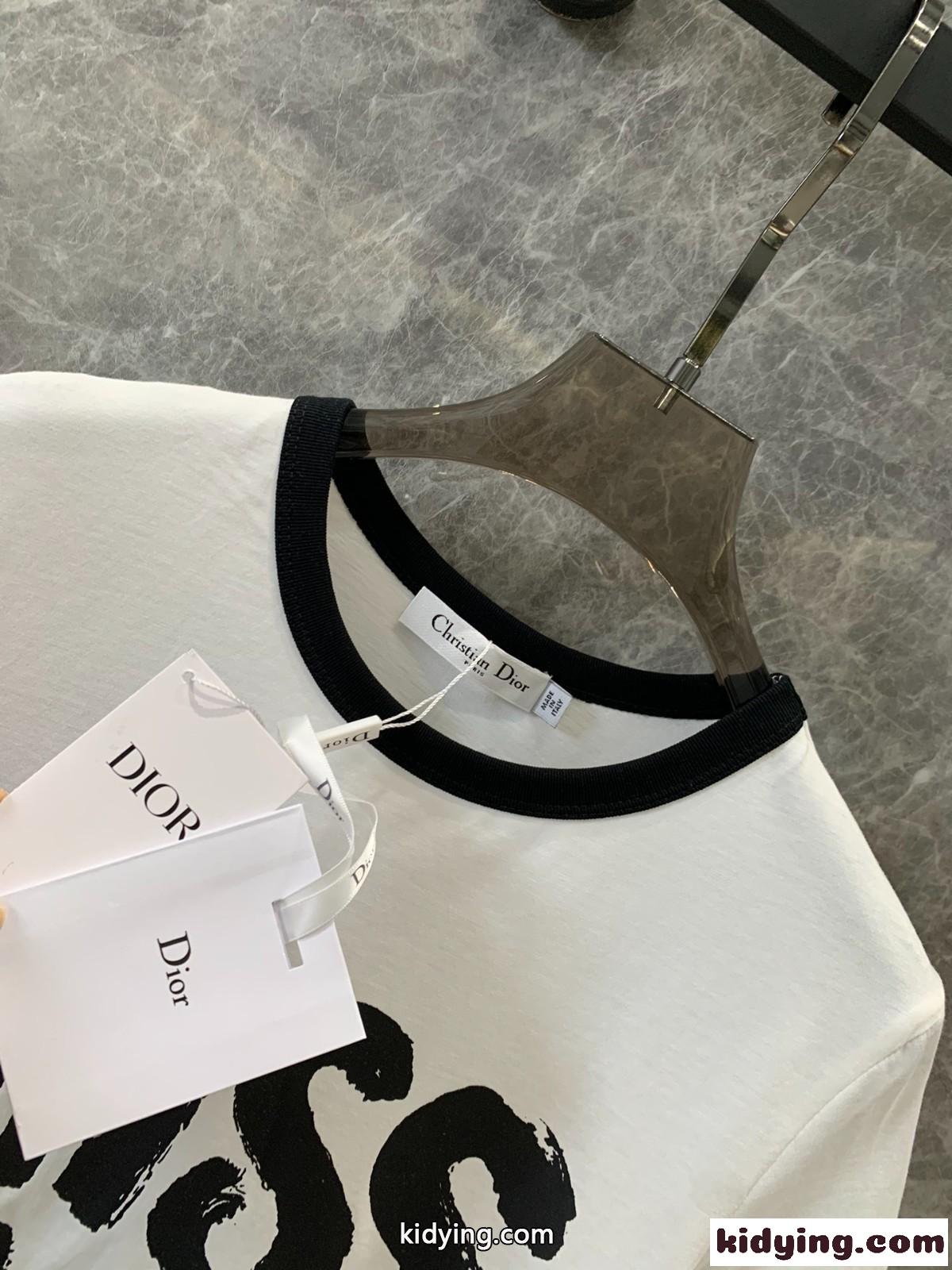 人気 クリスチャン・ディオール Tシャツ コピー Miss Dior コットン 半袖Tシャツ-3