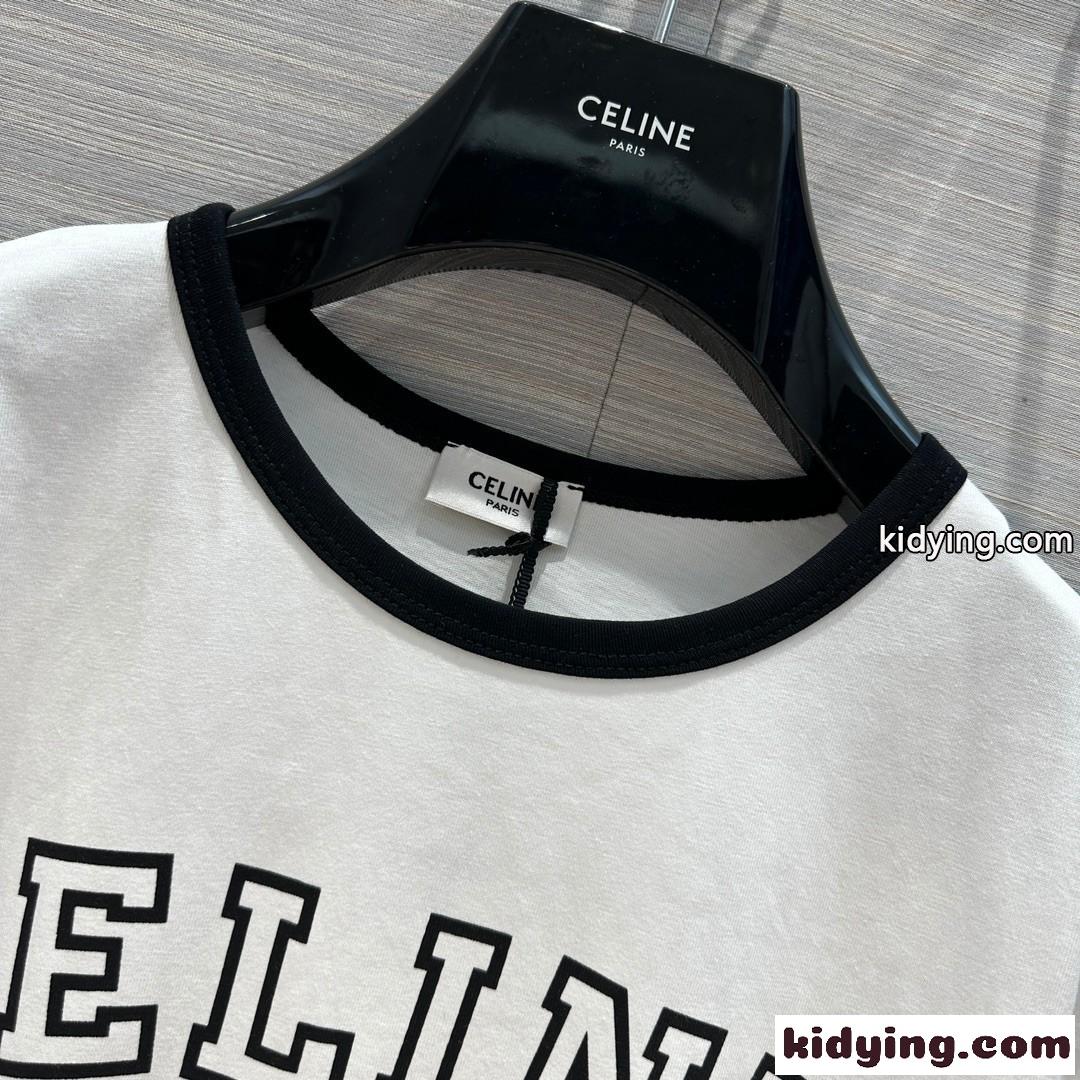 定番 クルーネック 半袖 セリーヌ CELINE ST TROPEZ コットン Tシャツ スーパーコピー-2