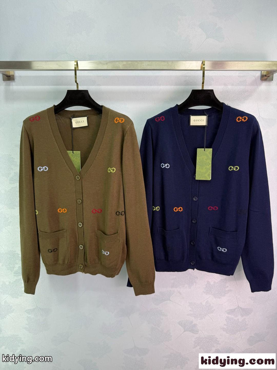 お洒落 合わせやすい Vネック カーディガン グッチ ニット 偽物 トップス-0