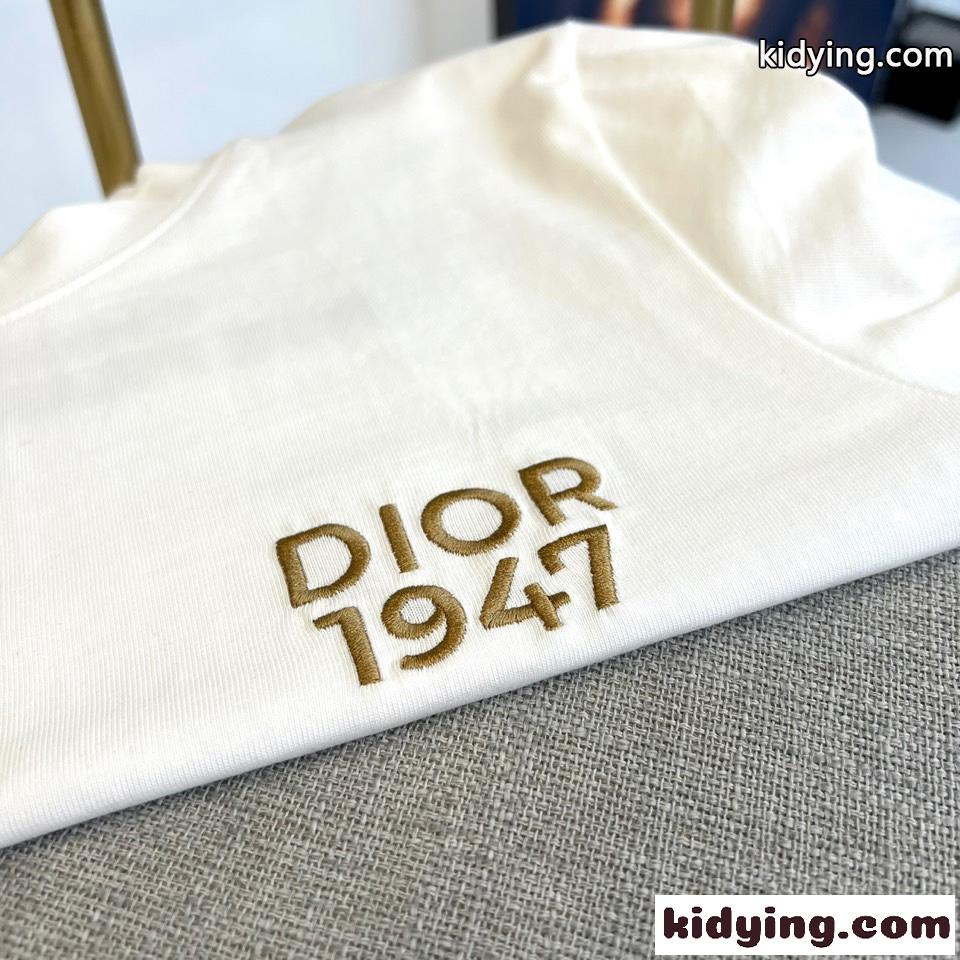 クリスチャン・ディオール 半袖Tシャツ コピー シンプル ロゴ入り クルーネック ホワイト-2