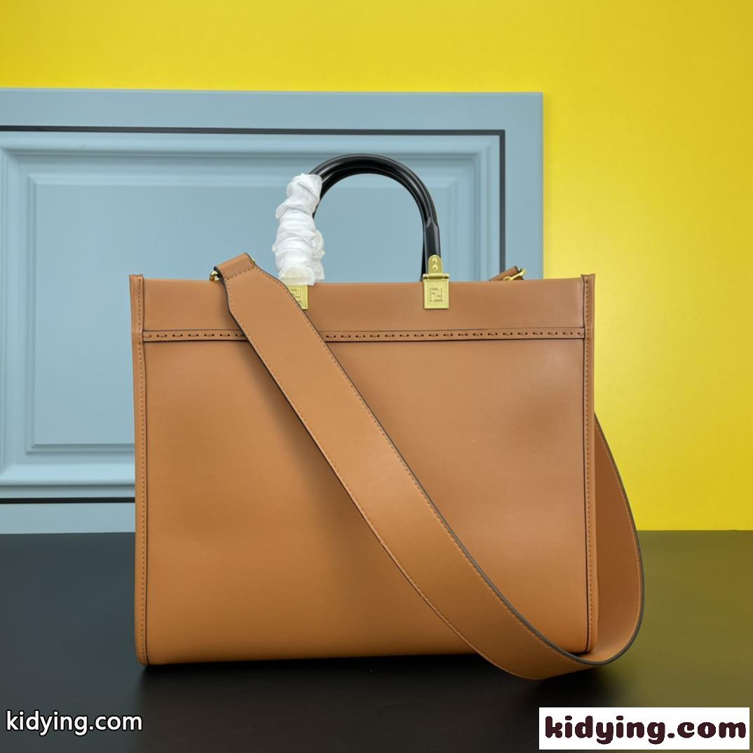 Fendace プリント レディース 2WAY トートバッグ ブラウン レザー ロゴ フェンディ バッグ 人気 コピー-0