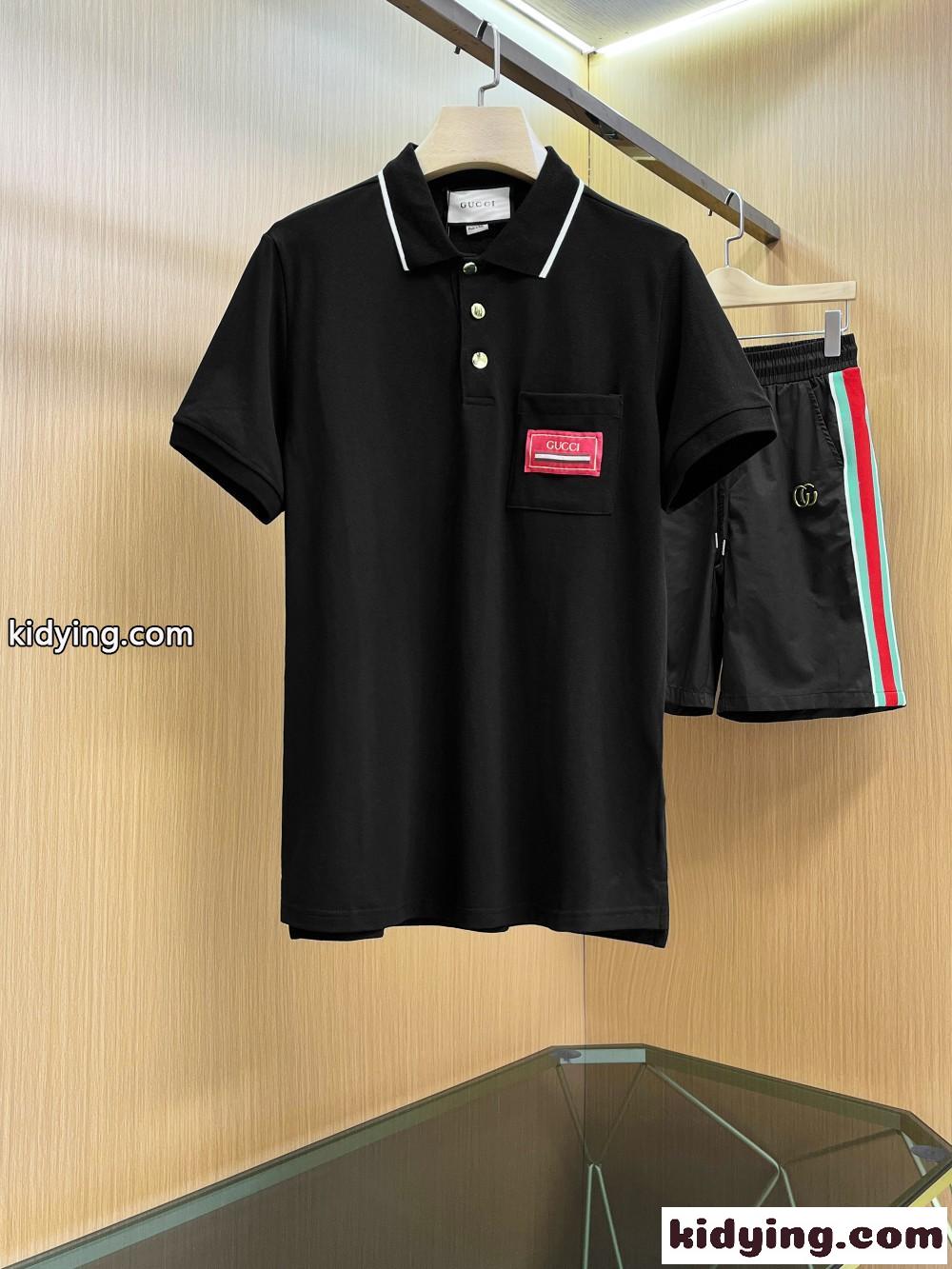 合わせやすい おしゃれ 着心地いい 定番 ロゴ グッチ 半袖Tシャツ コピー ポロシャツ-0