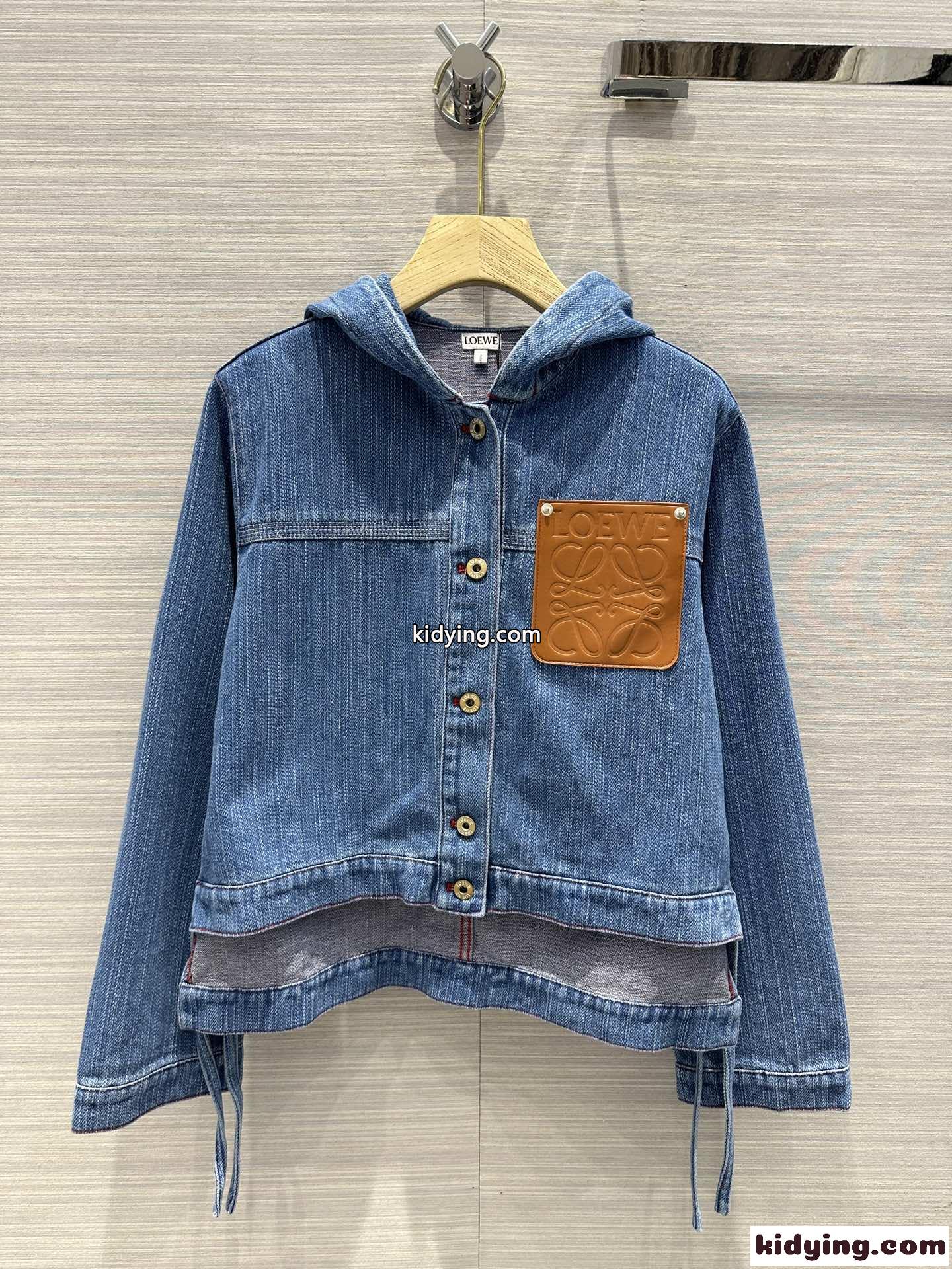 クロップド ワークウェアジャケット デニム ロエベ ジャケット コピー レディース-0