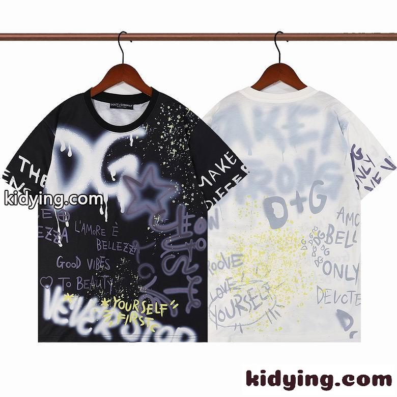 オシャレ ゆったり クールネック プリント ドルチェ&ガッバーナ Tシャツ コピー 着心地いい 半袖 トップス メンズ-1