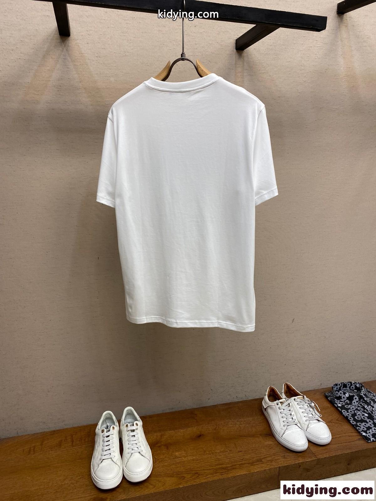 コットン DG MILANOロゴエンブロイダリー ドルチェ&ガッバーナ Tシャツ コピー ホワイト-1