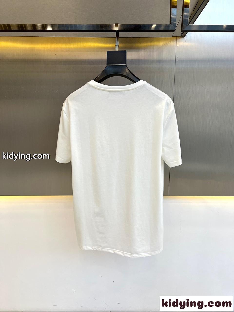 レザーパッチ付き クルーネック フェンディ 半袖Tシャツ コピー ホワイト-3