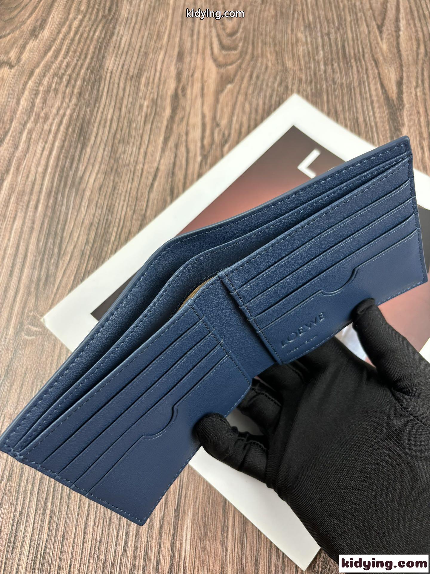 洗練された アナグラム 2つ折り財布 ウォレット ロエベ 財布 コピー ブルー-4