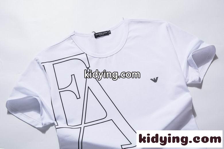 シンプル オシャレ カジュアル ロゴプリント 定番 クールネック アルマーニ 半袖tシャツ メンズ コピー ホワイト ブラック-3