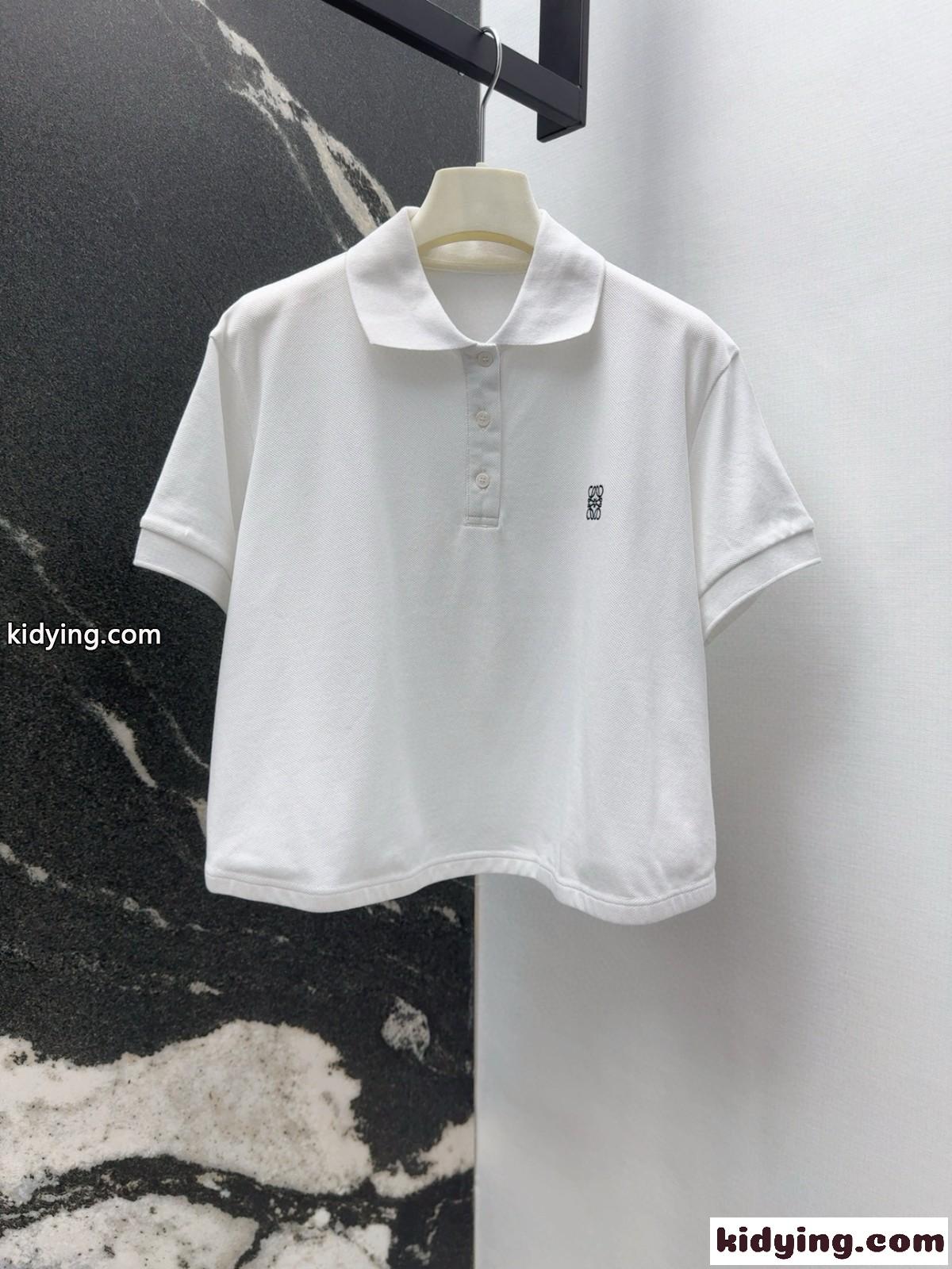 カジュアル トラペーズ ポロ ロエベ Tシャツ コピー レディース ホワイト-2