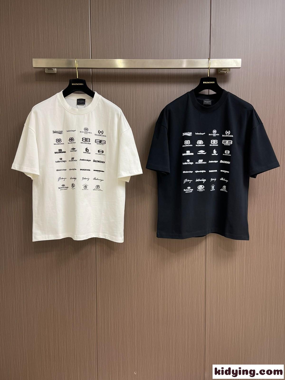 バレンシアガ Tシャツ コピー コットン お洒落 合わせやすい プリント 半袖Tシャツ-0