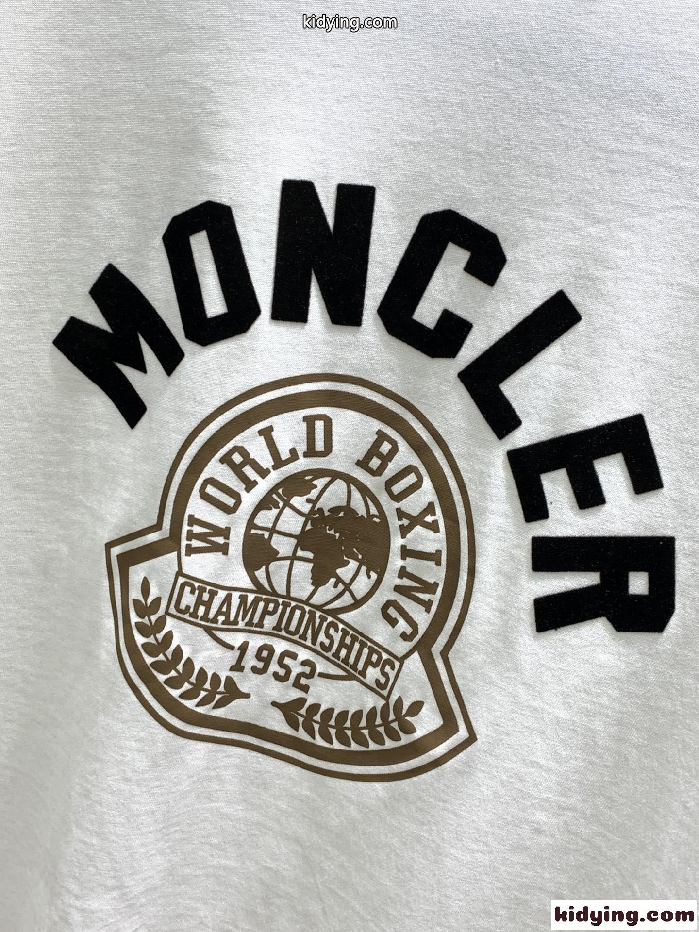 カジュアル ロゴ クルーネック 半袖Tシャツ モンクレール Tシャツ コピー ホワイト-1