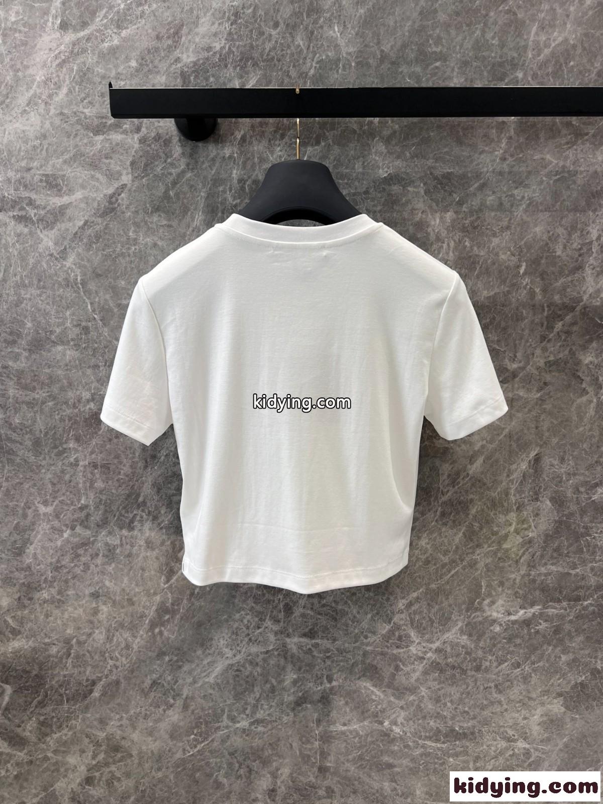 Louis Vuitton x Laurent Grasso プリントTシャツ コピー コットン クロップド丈-1