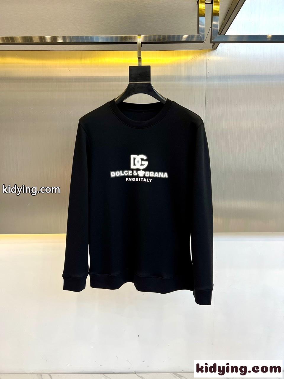 定番 カジュアル ロゴ コットン スウェットシャツ ドルチェ&ガッバーナ Tシャツ コピー ブラック-0