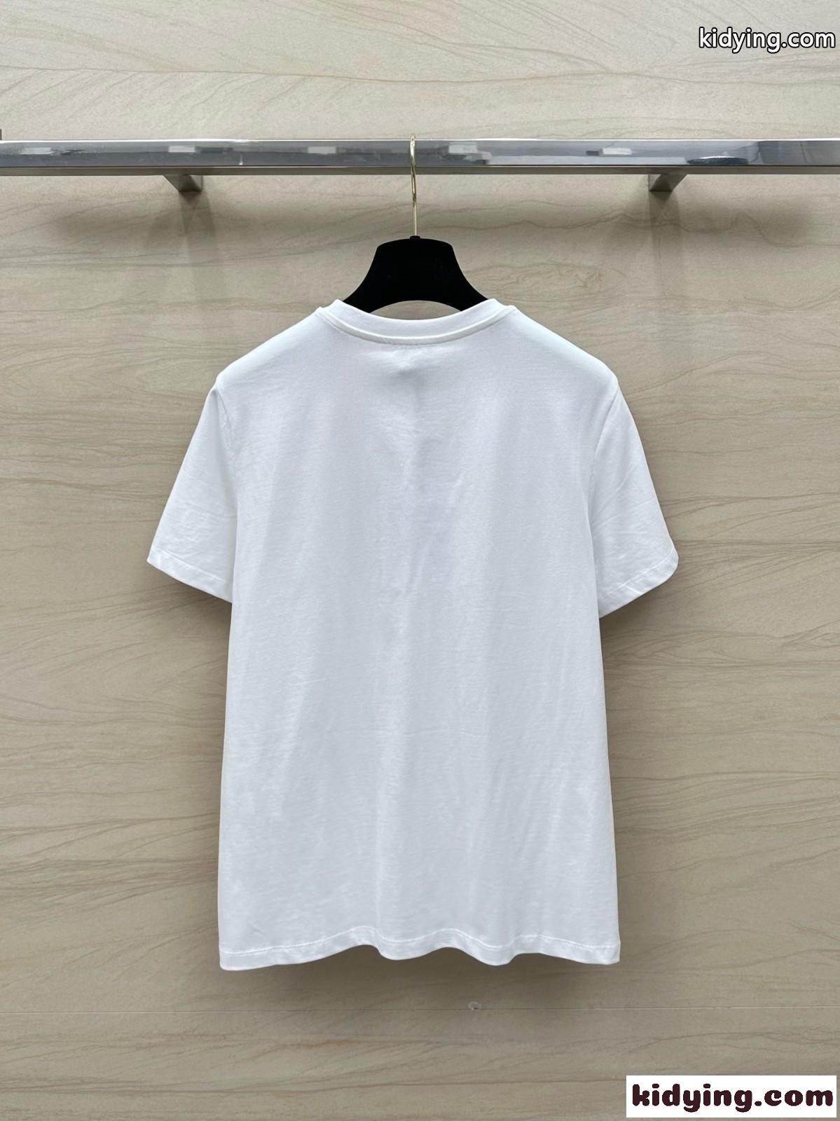 シンプル クルーネック 合わせやすい モンクレール 半袖Tシャツ コピー ホワイト-4