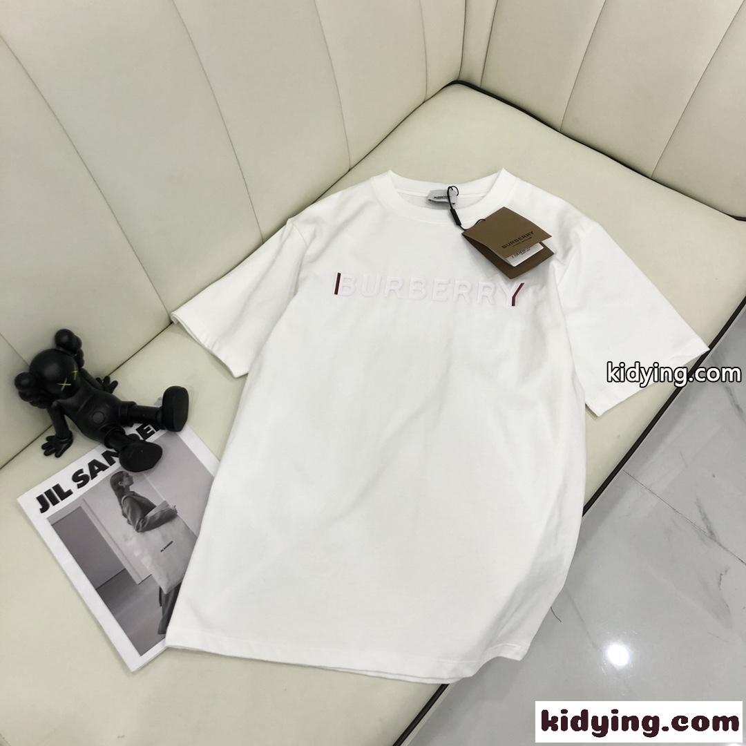 カジュアル おしゃれ 春夏 トップス ベーシック ロゴ プリント バーバリー 半袖Tシャツ コピー クルーネック 3色あり-1