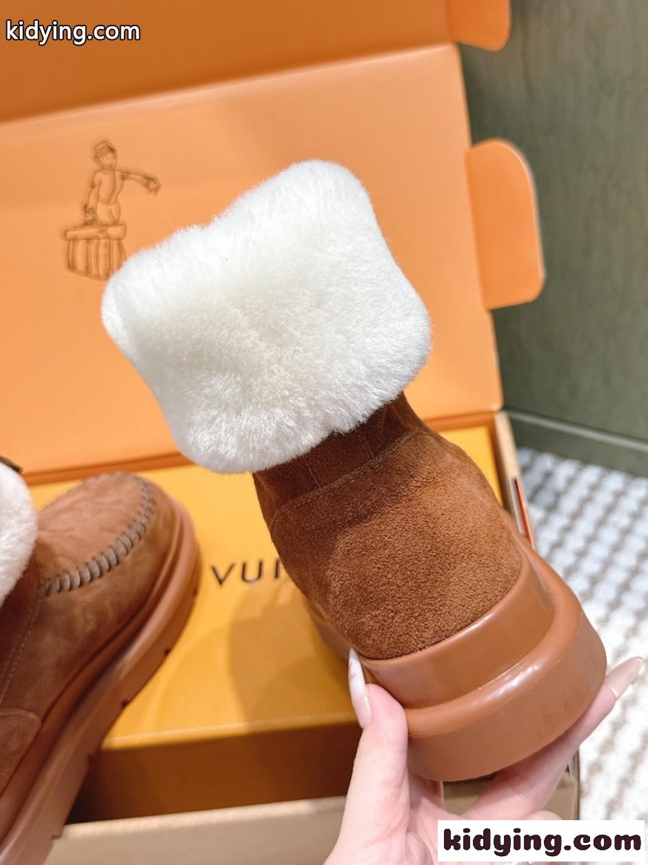 LV SKI コルティナ アンクルブーツ ルイ・ヴィトン ブーツ スーパーコピー ブラウン-3