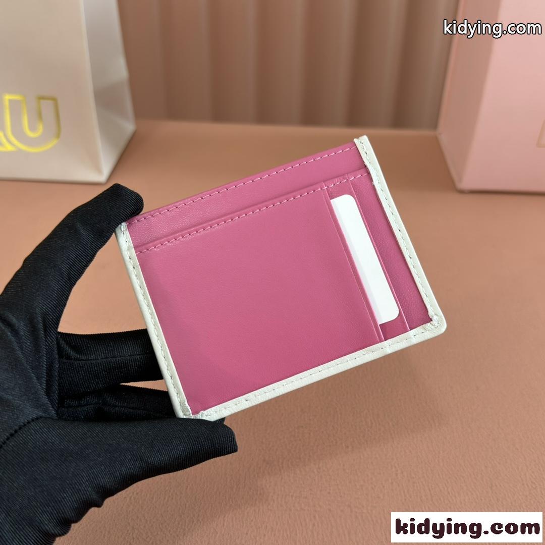 マテラッセレザー カードケース ミュウミュウ 財布 スーパーコピー ピンク-2
