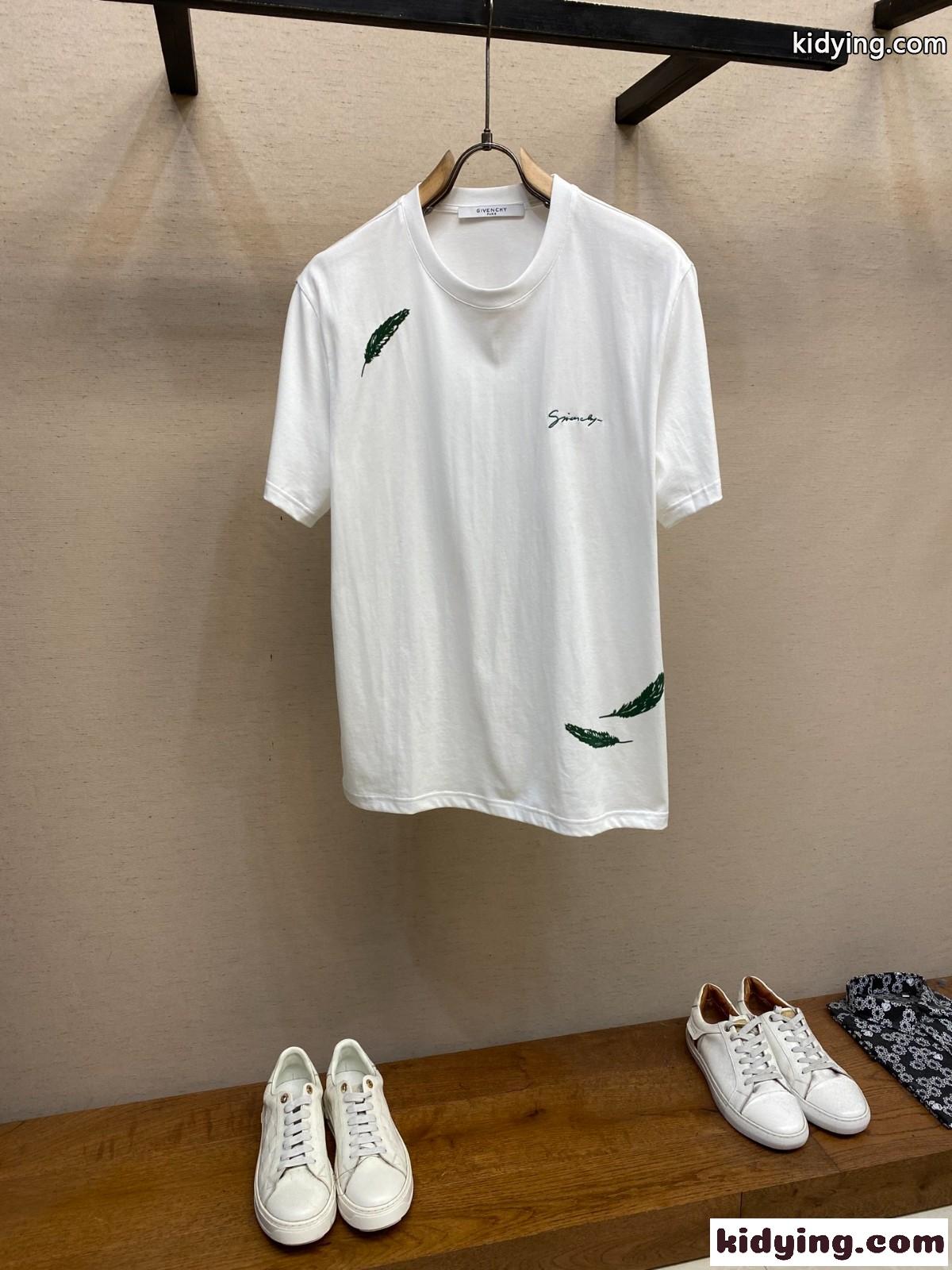 ジバンシィ Tシャツ コピー コットン シンプル お洒落 クルーネック 半袖Tシャツ ホワイト-0