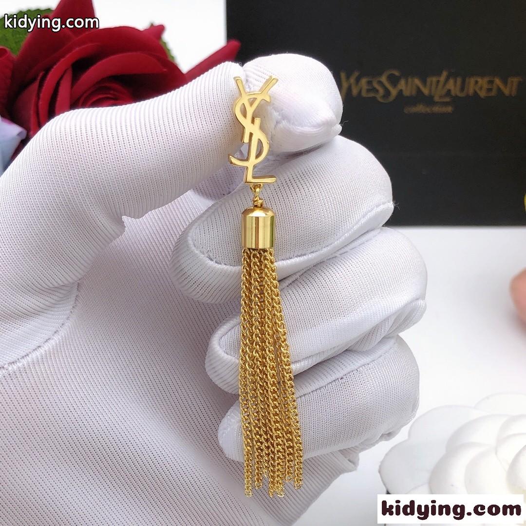 存在感抜群 YSL ロゴ タッセルピアス イヴ・サンローラン ピアス コピー レディース-3