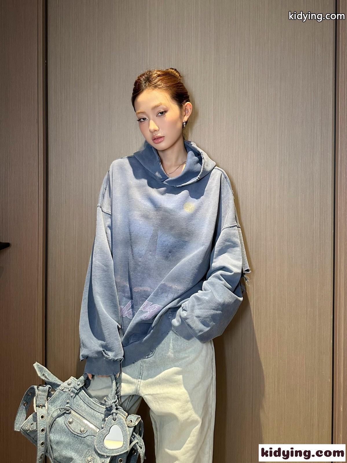 PARIS MOON HOODIE オーバーサイズ バレンシアガ パーカー コピー ブルー-5
