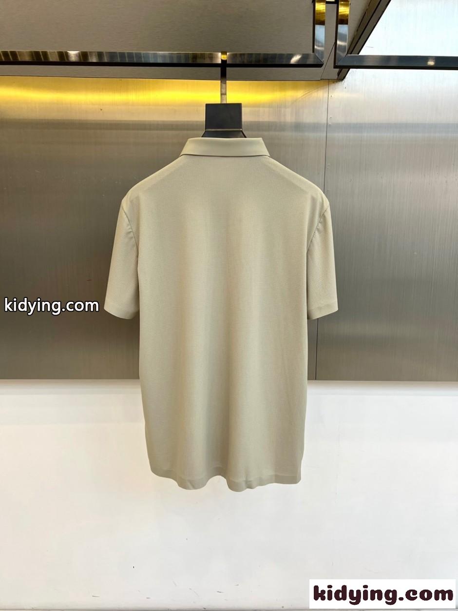 シンプル 洗練された バーバリー Tシャツ 偽物 半袖ポロシャツ ベージュ-3