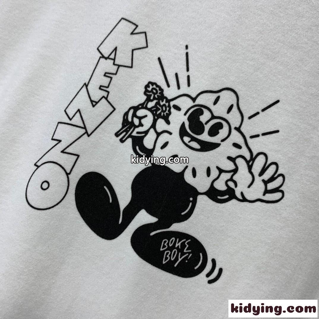 遊び心いっぱい BOKE BOY プリント クルーネック ケンゾー Tシャツ コピー ホワイト-2