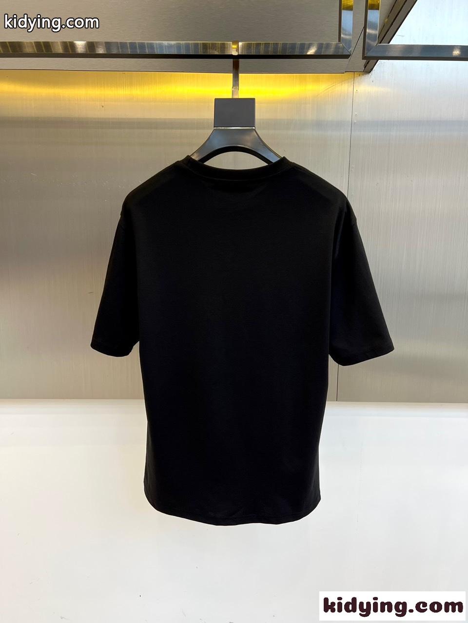 カジュアル ロゴTシャツ バレンシアガ Tシャツ 偽物 クルーネック ブラック-0