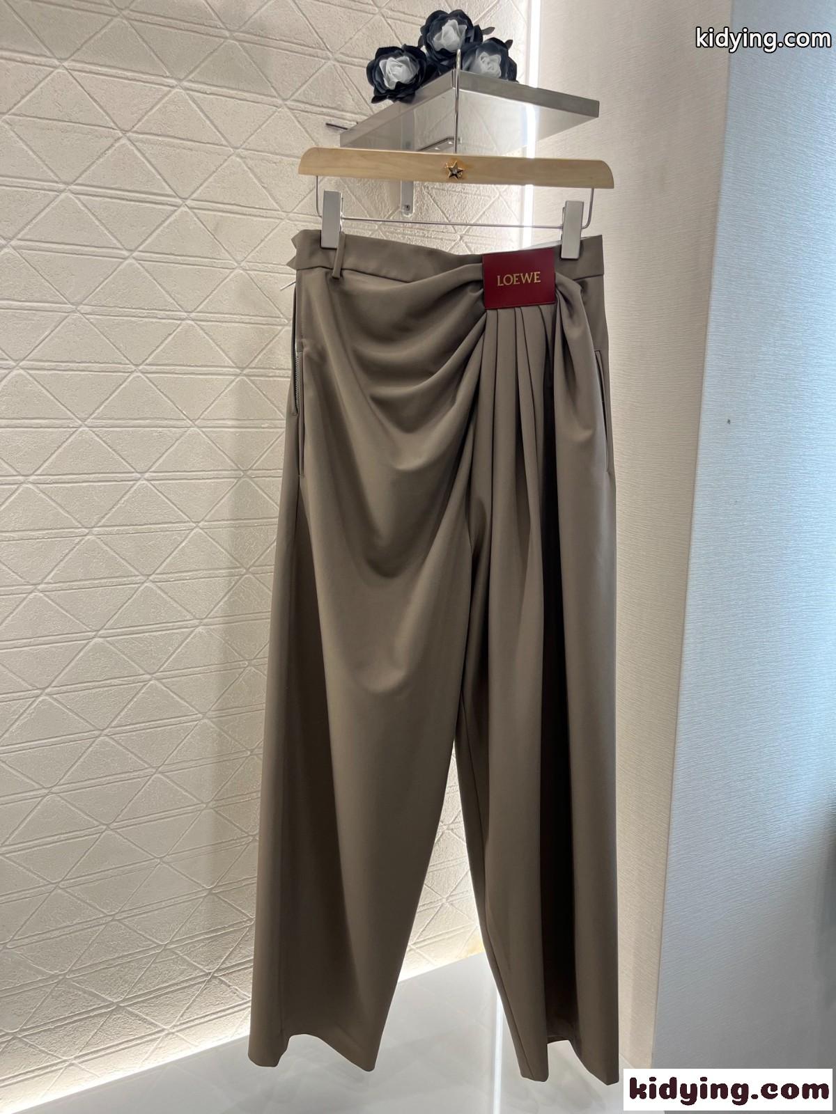 上品 エレガント ロングパンツ ロエベ パンツ コピー レディース カーキ-0