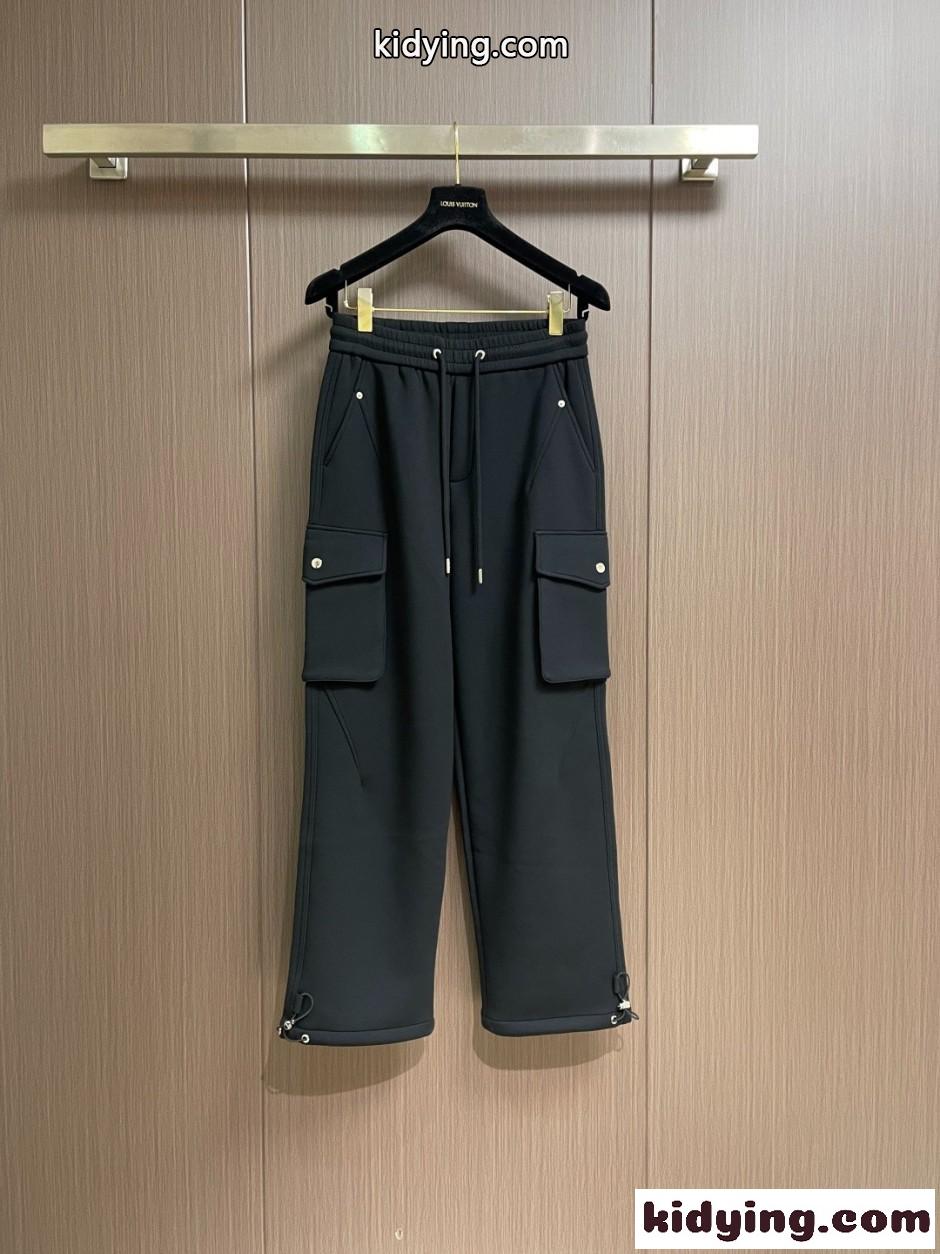 カジュアル トライアングルロゴ カーゴパンツ プラダ パンツ コピー ブラック-0