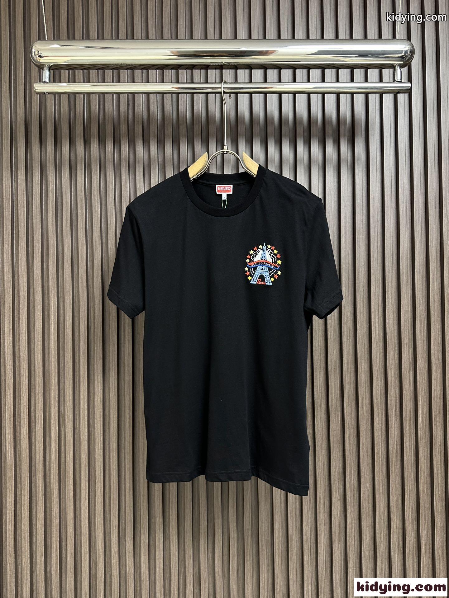 KENZO DRAWN VARSITY エンブロイダリー 半袖Tシャツ ケンゾー tシャツ コピー ブラック-1
