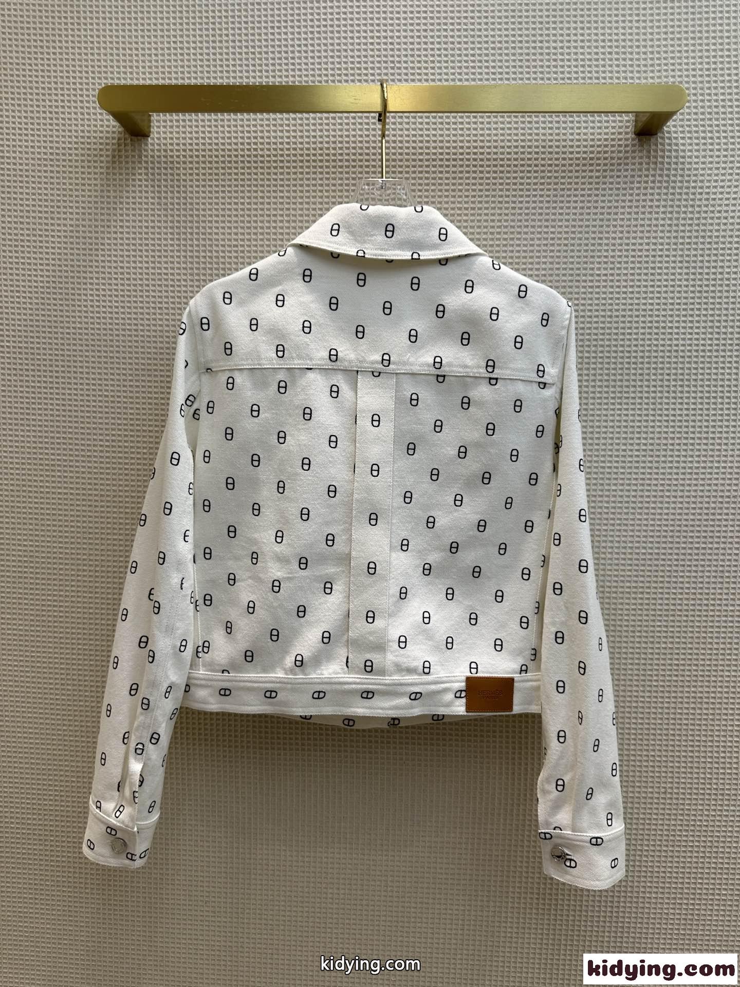HERMES 2023SS◆デニムジャケット シェーヌダンクル柄 エルメス ジャケット コピー ホワイト-4