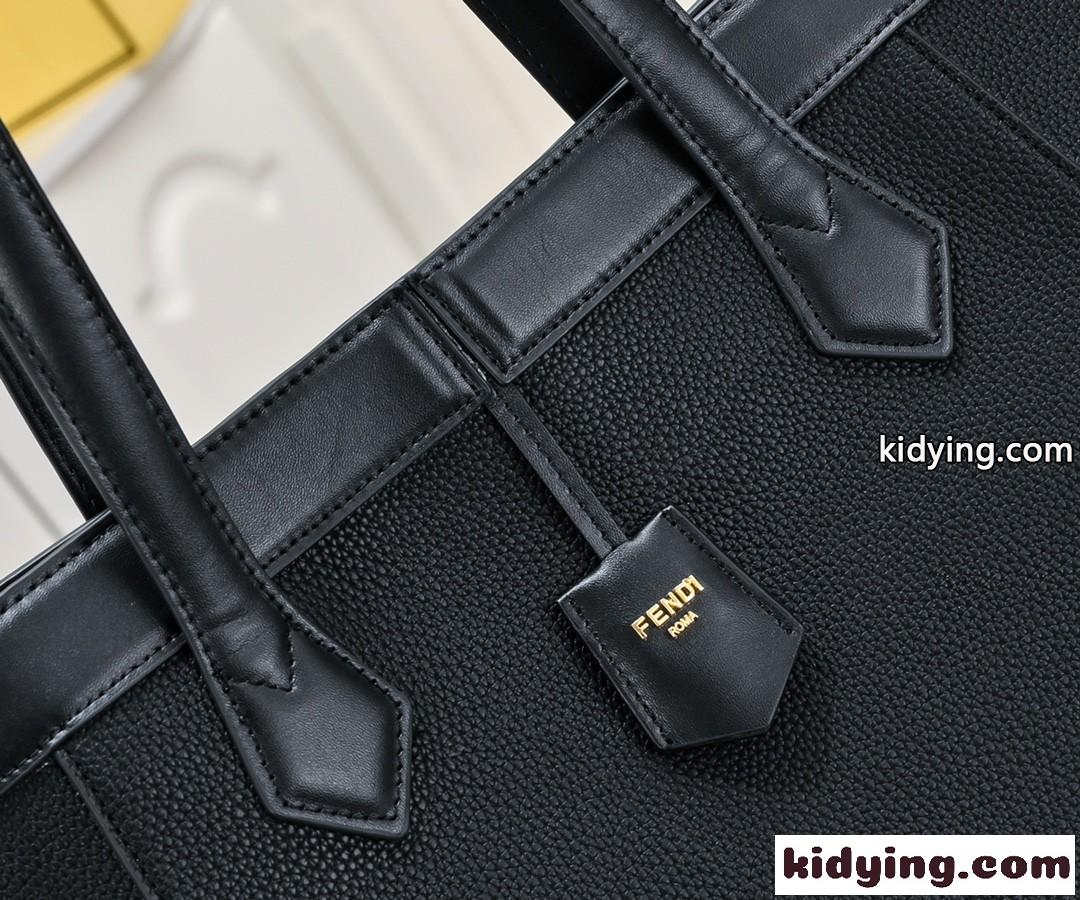 Fendi Origami ラージ ブラックレザー 変形バッグ フェンディ バッグ コピー-4
